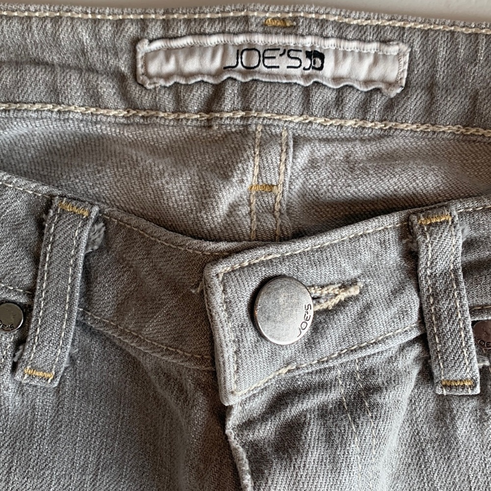 Joe’s size 28 skinny, low rise jeans.